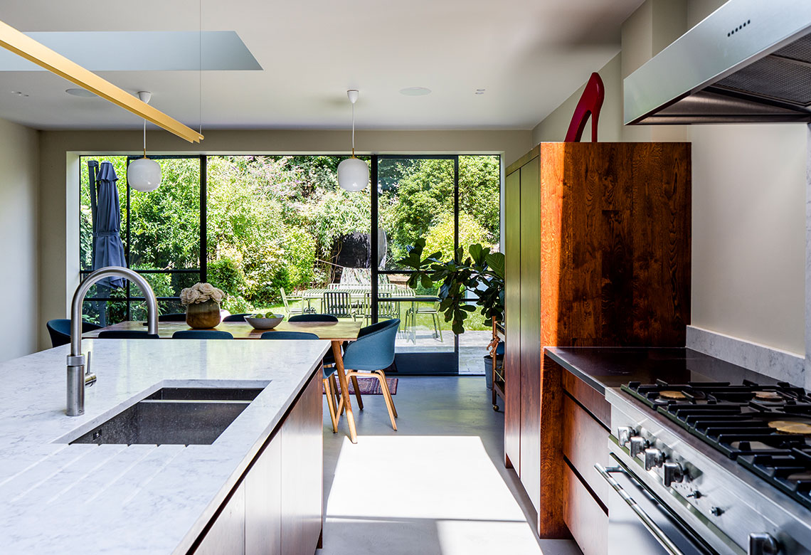 sunlit kitchen
